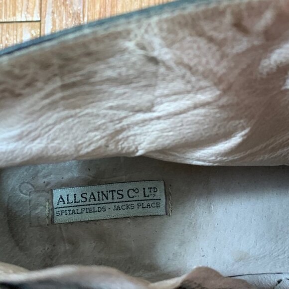 All Saints Hessian Low Leather Ankle Boot Black - Picture 11 of 13